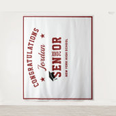 モダン バーガンディー 卒業写真 撮影用背景 タペストリー (正面)