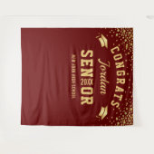 モダン バーガンディー 卒業写真 撮影用背景 タペストリー (正面(横))