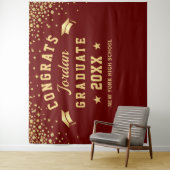 モダン バーガンディー 卒業写真 撮影用背景 タペストリー (インサイチュ)