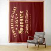 モダン バーガンディー 卒業写真 撮影用背景 タペストリー (インサイチュ)