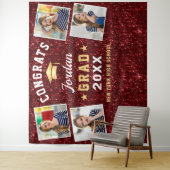 モダン バーガンディー 卒業式 4 フォトブース 背景 タペストリー (インサイチュ)