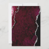 モダン バーガンディ アゲート シルバー スクリプト ウェディング 招待状 (裏面)