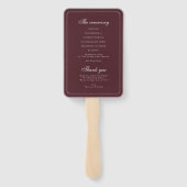 モダン バーガンディ ウェディング プログラム ハン ファン (裏面)