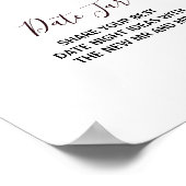 モダン バーガンディ ネイビー ブラッシュ フローラル デートジャー サイン (角)