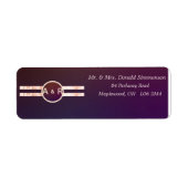 モダン バーガンディ ピンク ウェディング 返信住所ラベル ラベル (正面)