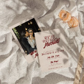 モダン・バーガンディ・レトロ・個性的な結婚式 招待状