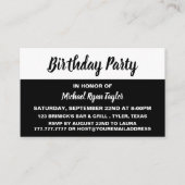 モダン&バースディスタイリッシュアパーティーチケット 名刺 (正面)