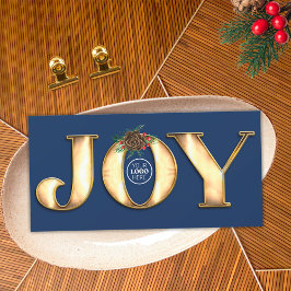 モダン パイン ネイビーブルー ゴールドメタルのJoy ビジネス ロゴ シーズンカード