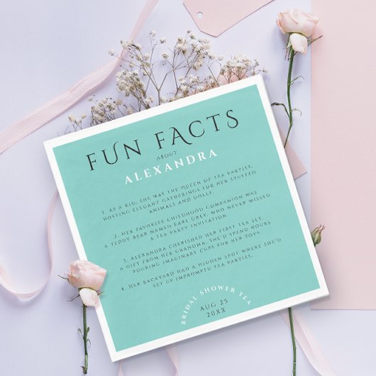 モダン パステルターコイズ ミント ブライダル豆知識 スタンダードランチョンナプキン