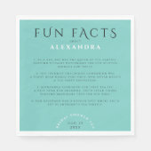 モダン パステルターコイズ ミント ブライダル豆知識 スタンダードランチョンナプキン (正面)