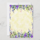 モダン パステル ウォーターカラー ラベンダー イエロー ウェディング 招待状 (裏面)