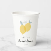 モダン パステル シトラス レモン ブライダル シャワー 紙コップ (裏面)