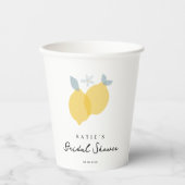 モダン パステル シトラス レモン ブライダル シャワー 紙コップ (正面)