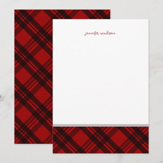 モダン パステル ティール レッド ギンガム プライド チェック ノート 招待状 (正面/裏面)
