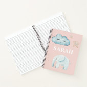 モダン パステル ピンク & ブルー 子供 名前 ノートブック (内部)