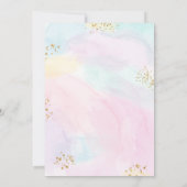 モダン パステル レインボー 水彩 誕生日 招待状 (裏面)
