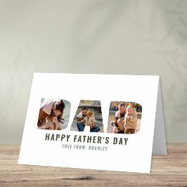 モダン「パパ」切り出し4 Photo Father's Day カード