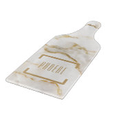 モダン パーソナライズ ネーム ゴールドエフェクト マーブル カッティングボード (角)