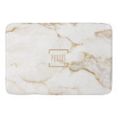 モダン パーソナライズ ネーム ゴールドエフェクト マーブル バスマット (正面)