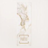 モダン パーソナライズ ネーム ゴールド エフェクト マーブル ヨガマット (裏面)