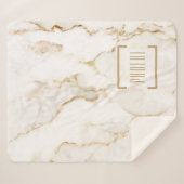 モダン パーソナライズ ネーム ゴールド エフェクト 大理石 シェルパブランケット (正面(横))