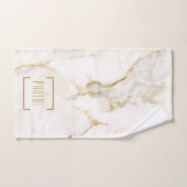 モダン パーソナライズ ネーム ゴールド エフェクト 大理石 バスタオルセット (ハンドタオル)