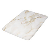 モダン パーソナライズ ネーム ゴールド エフェクト 大理石 バスマット (アングル)