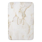 モダン パーソナライズ ネーム ゴールド エフェクト 大理石 バスマット (正面縦)