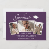 モダン |パープルエレガント3 Photo Gradation 案内状 (正面)