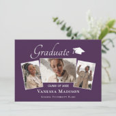 モダン |パープルエレガント3 Photo Gradation 案内状 (スタンド正面)