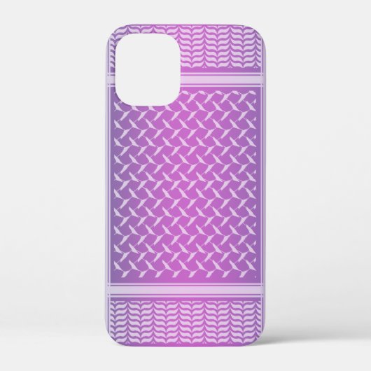 モダン パープルグラデーション ケフィーヤ柄 Case-Mate iPhoneケース (裏面)