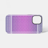 モダン パープルグラデーション ケフィーヤ柄 iPhoneケース (裏面横)