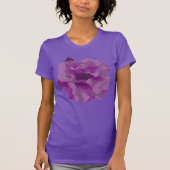 モダン パープル カメリア 花 Tシャツ (正面)