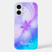 モダン パープル ガーリー アブストラクト バタフライ 名前 Case-Mate iPhoneケース (裏面)