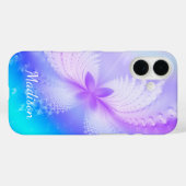 モダン パープル ガーリー アブストラクト バタフライ 名前 Case-Mate iPhoneケース (裏面 (横))