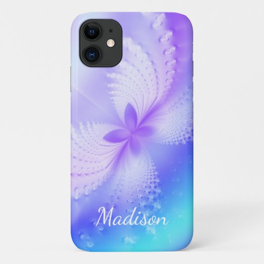 モダン パープル ガーリー 抽象的 蝶 名前 Case-Mate iPhoneケース (裏面)