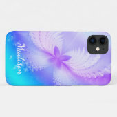 モダン パープル ガーリー 抽象的 蝶 名前 Case-Mate iPhoneケース (裏面(横))