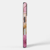 モダン パープル ゴールド マーブル モノグラム オーダーメイド Case-Mate iPhoneケース (裏面 / 右)