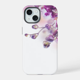 モダン パープル フローラル iPhone 15ケース