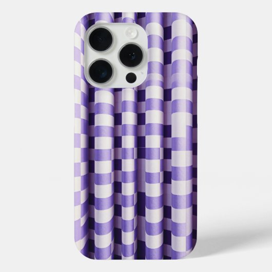 モダン パープル＆ホワイト 3D 波動スマホケース - エレガント Case-Mate iPhoneケース (裏面)