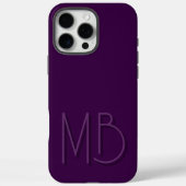 モダン パープル モノグラムイニシャル モダン Case-Mate iPhoneケース (裏面)