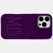 モダン パープル モノグラムイニシャル モダン Case-Mate iPhoneケース (裏面 (横))