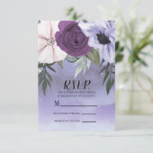 モダン パープル ラベンダー 花水彩 RSVP (スタンド正面)