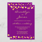 モダン パープル 秋の結婚式 招待状 (正面/裏面)