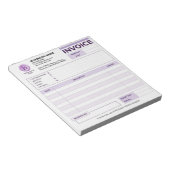 モダン パープル 請求書 売上領収書 | 会社ロゴ ノートパッド (アングル)