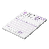 モダン パープル 請求書 売上領収書 | 会社ロゴ ノートパッド (回転)
