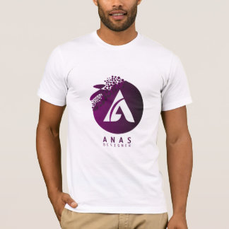 モダン パープル ANAS ロゴ グラフィック メンズTシャツ Tシャツ