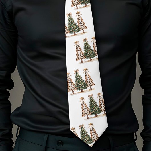 モダン ヒョウ柄 クリスマス ミニマリスト スタイル ネクタイ