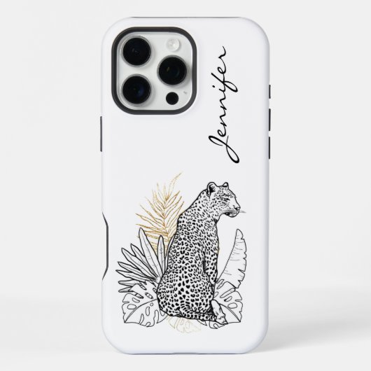 モダン ヒョウ柄 iPhone  iPhoneケース (裏面)