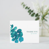 モダン ビジネス ユーカリの葉 サンクス ポストカード (スタンド正面)